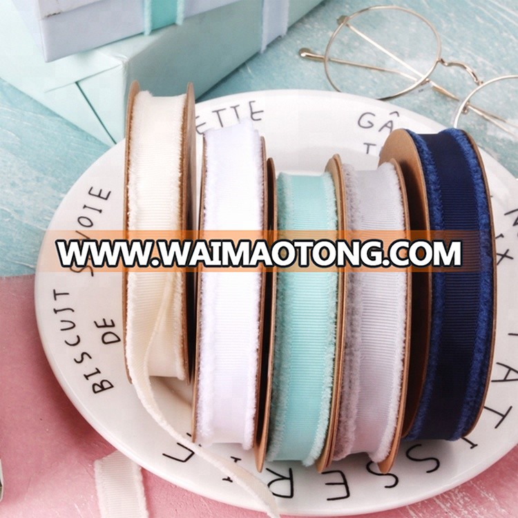 New Arrival High Quality 5/8 inch Solid Color Fringe Edged Grosgrain Ribbon